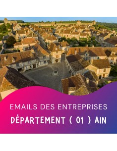 Base emails entreprises 01 Ain - prospects emails des entreprises du département.