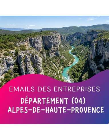 Base emails des entreprises du département 04 Alpes de Haute Provence