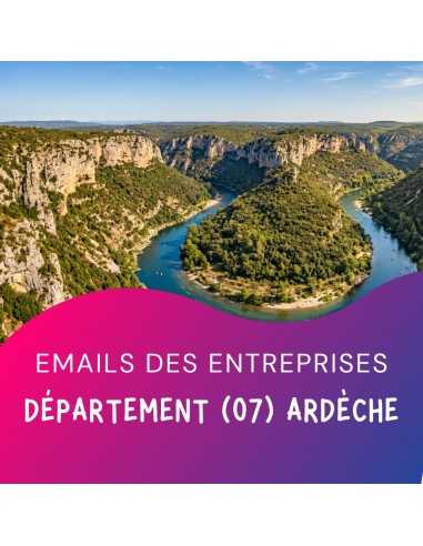 Fichier emails Entreprises 07 Ardèche pour campagnes de prospection BtoB.
