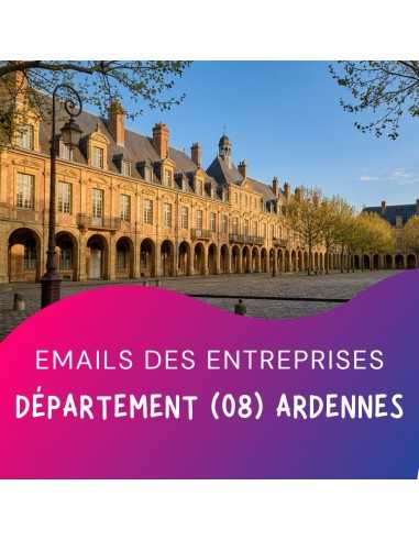 Fichier emails Entreprises 08 Ardennes pour prospections BtoB.