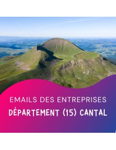 Fichier emails entreprises Cantal 15 pour démarches commerciales BtoB.
