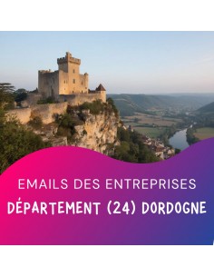 Fichier emails Entreprises 24 Dordogne pour e-marketing BtoB, réservé aux professionnels.